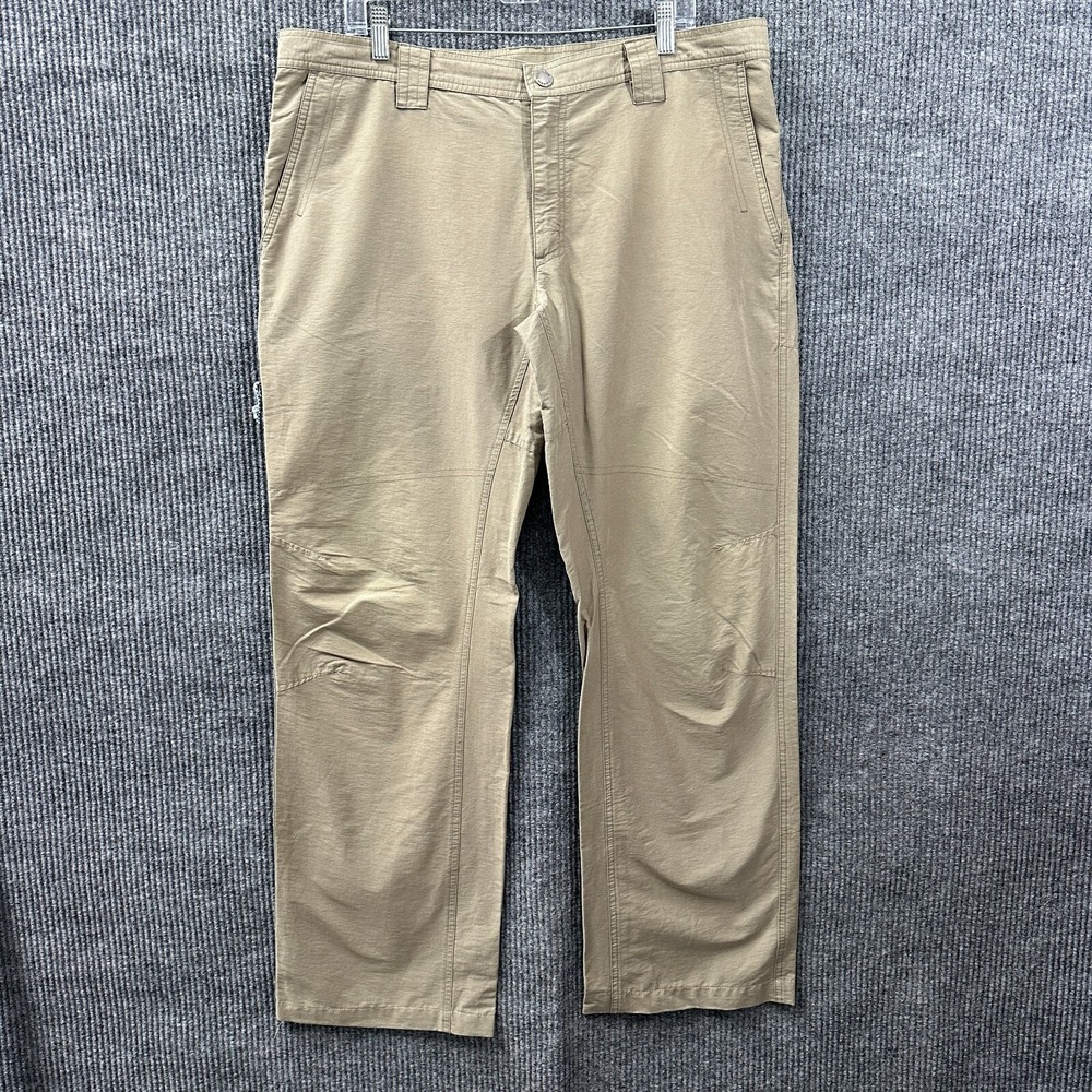 Columbia Mens Pants Size 38x34 Beige Cotton Blend Zip Pocket Outdoor‎ Mid Rise
